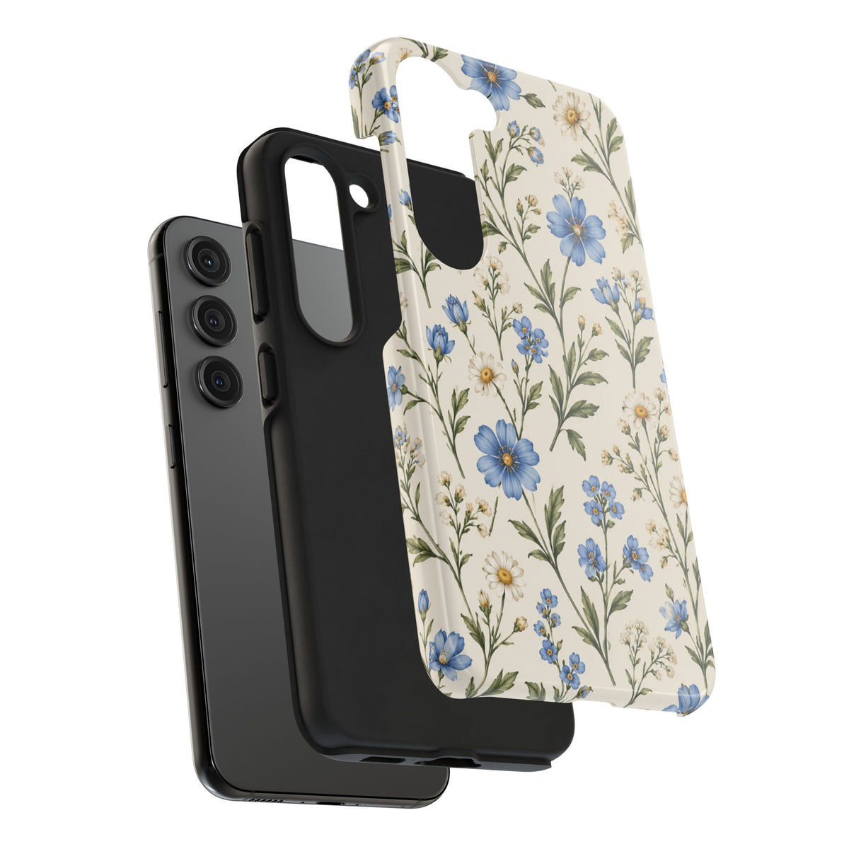 Blue Wildflower Tough Phone Case — Floral Protective Phone Cover