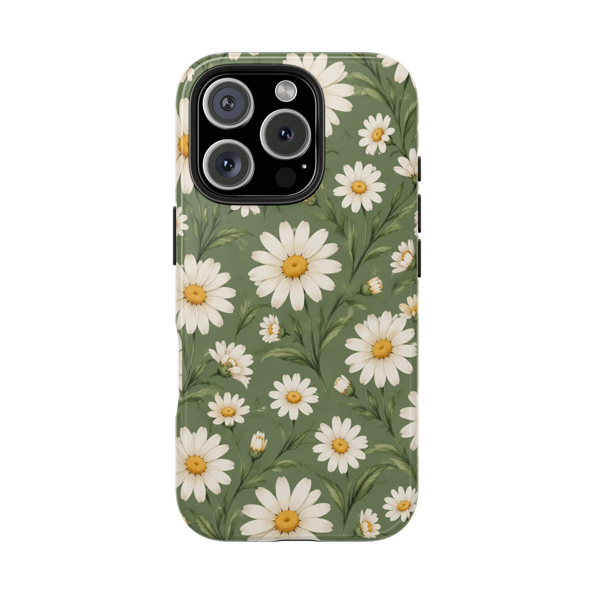 Daisy Pattern Tough Phone Case — Protective Floral iPhone Case