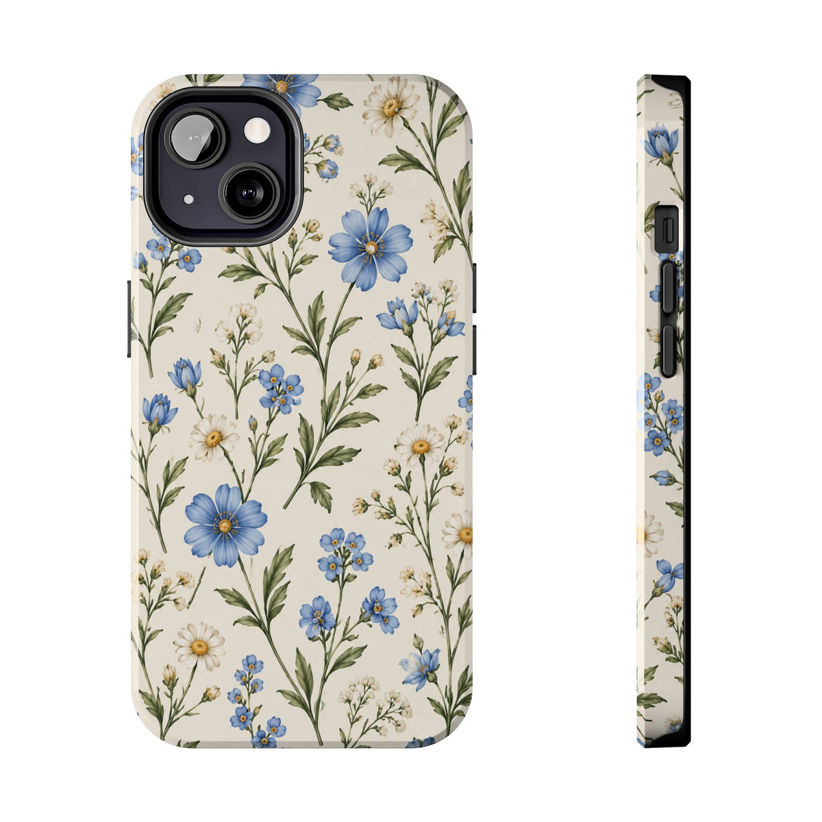 Blue Wildflower Tough Phone Case — Floral Protective Phone Cover
