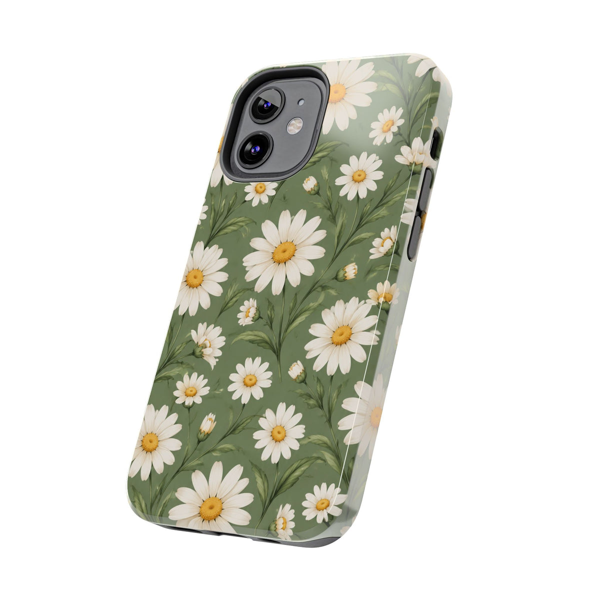 Daisy Pattern Tough Phone Case — Protective Floral iPhone Case