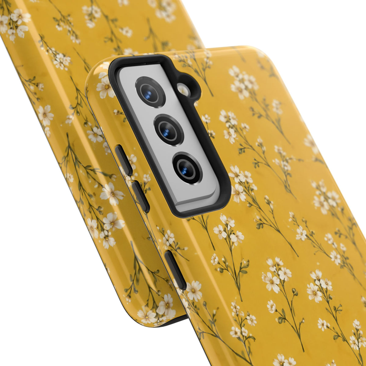 Mustard Floral Tough Phone Case — Daisy Sprig Protective Phone Case