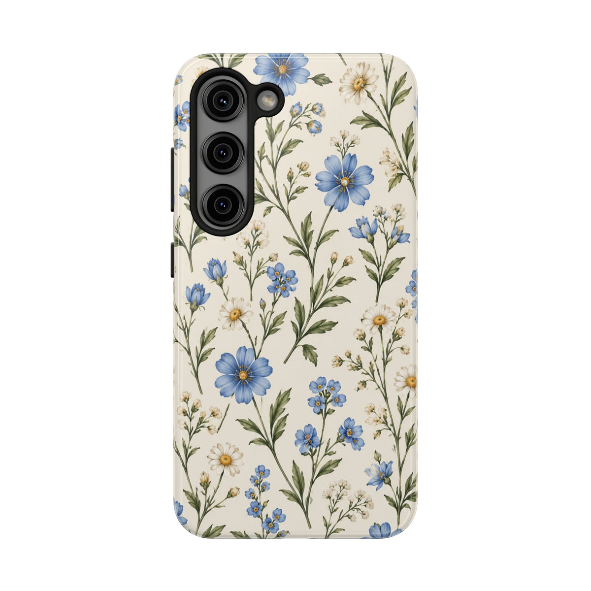 Blue Wildflower Tough Phone Case — Floral Protective Phone Cover