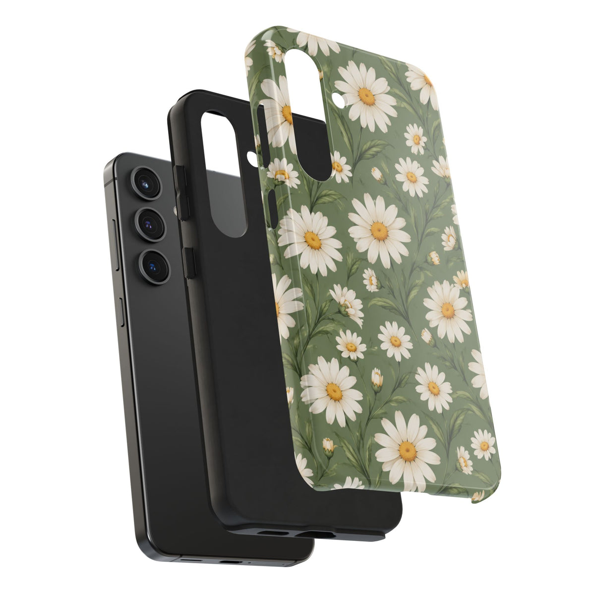 Daisy Pattern Tough Phone Case — Protective Floral iPhone Case