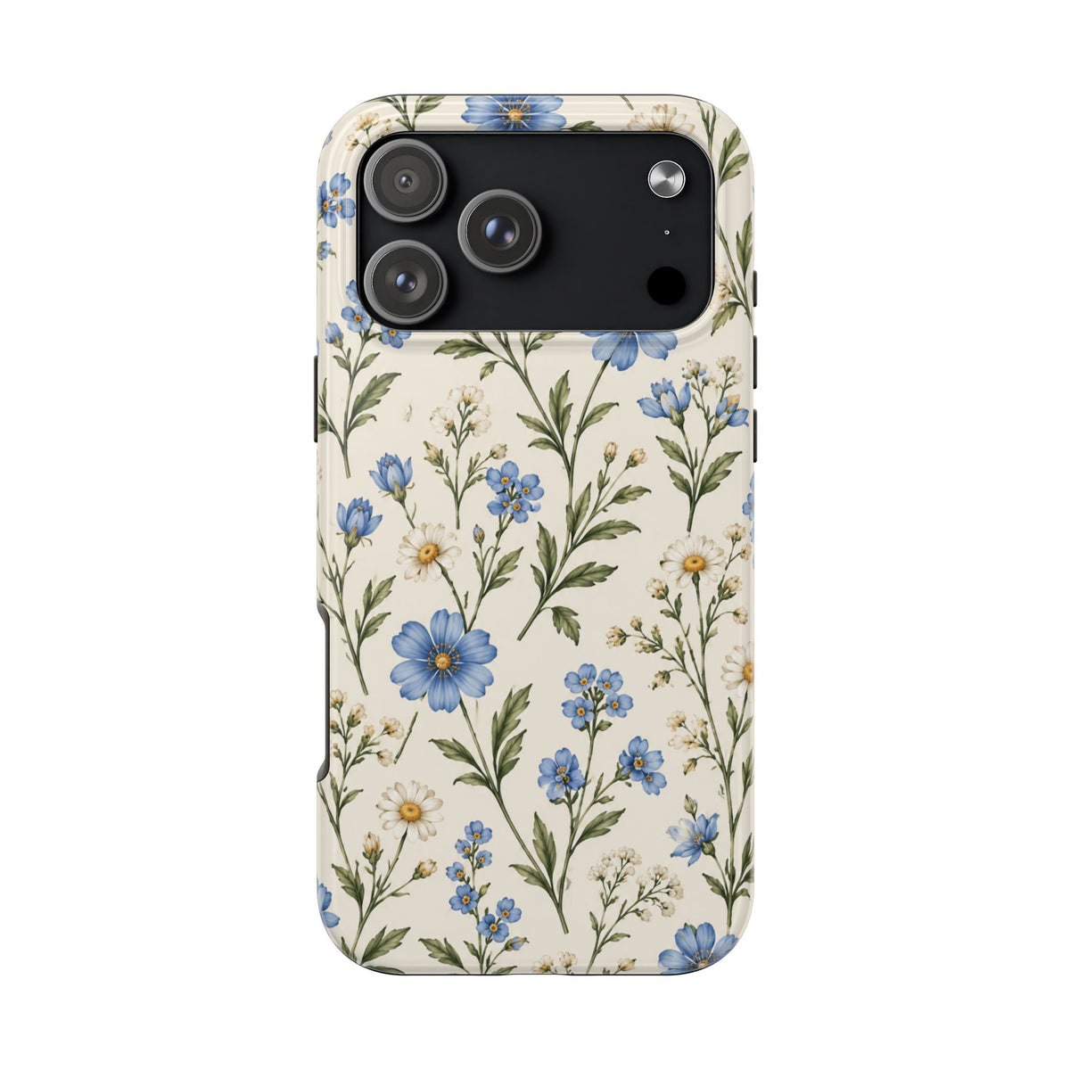 Blue Wildflower Tough Phone Case — Floral Protective Phone Cover