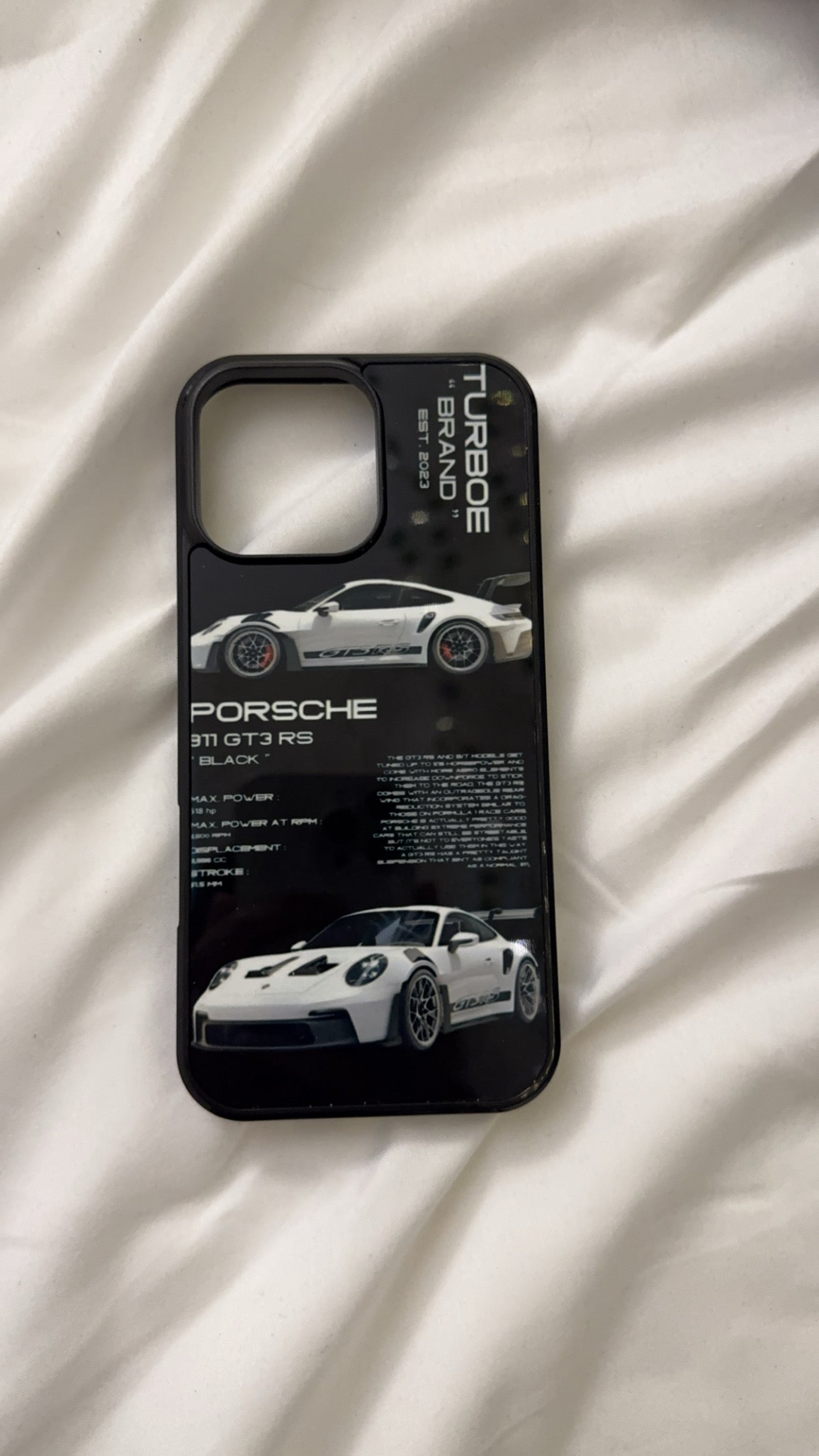 Turboe Porsche GT3 RS iPhone Case – Black Edition